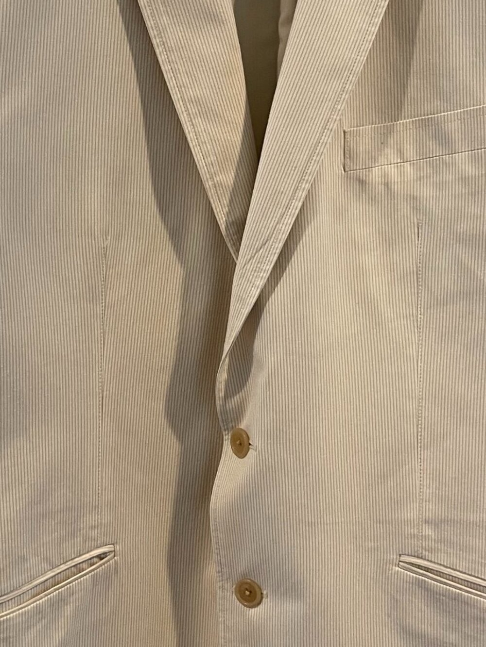 Calvin Klein Men's Cream Striped Sportscoat
